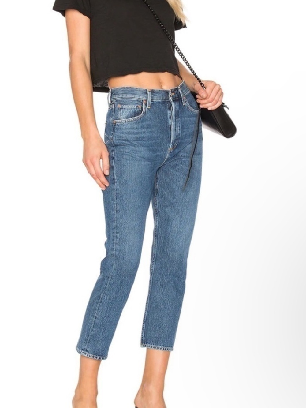 Agolde Hi Rise Crop Riley Jeans - Picture 2 of 7